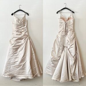 Sottero & Midgley Imperial A-Line Champagne Wedding Dress with Train Bustle